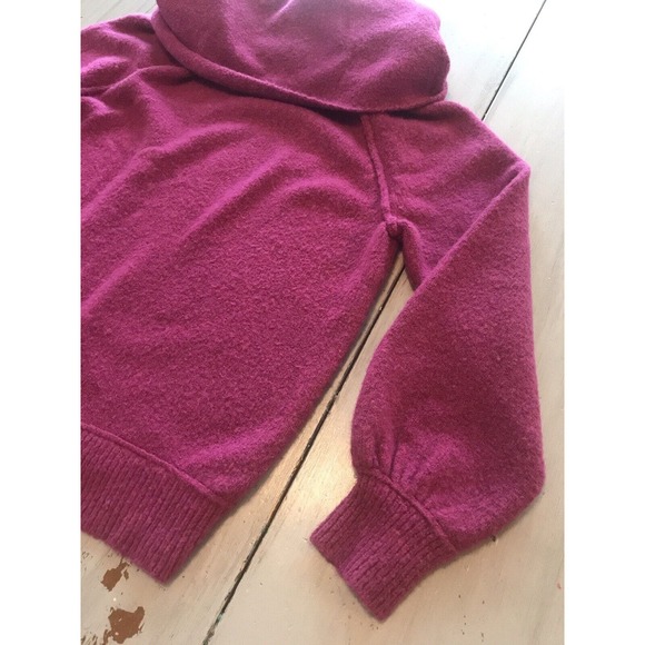 Free People Magic Orchid Echo Beach Oversized Cowl Neck Pullover Sweater Wool XS - Picture 2 of 11